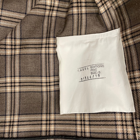 KASSL Editions point collar coated plaid raincoat - Picture 6 of 11